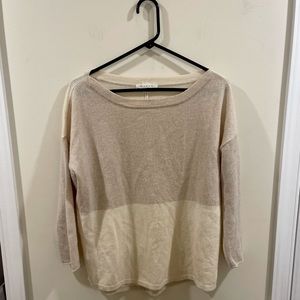 Duffy 100% Cashmere Color Block Quarter‎ Length Sweater Women’s Sz M
